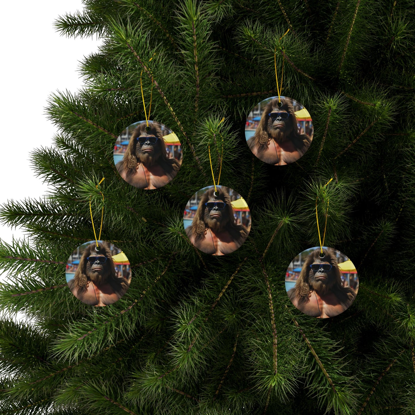 "Myrtle Beach Holiday" Ceramic Ornaments, 2-Side Print, (1pc, 3pcs, 5pcs, 10pcs)