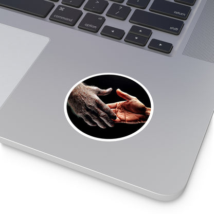Copy of 'Maybe We Could Be Friends' Unity Round Stickers - Indoor/Outdoor, Handshake Design for Connection and Compassion