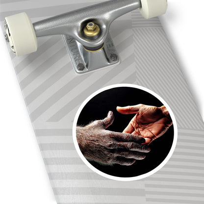 Copy of 'Maybe We Could Be Friends' Unity Round Stickers - Indoor/Outdoor, Handshake Design for Connection and Compassion