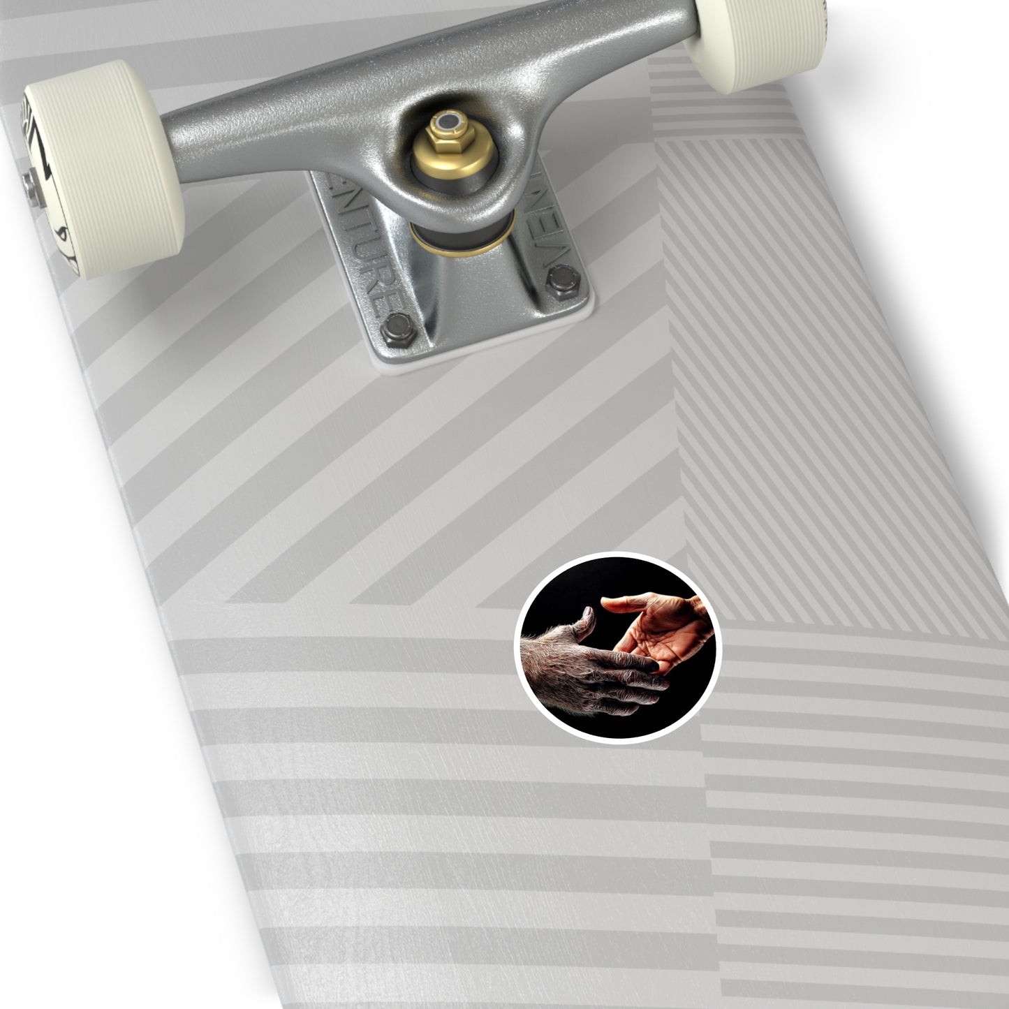 Copy of 'Maybe We Could Be Friends' Unity Round Stickers - Indoor/Outdoor, Handshake Design for Connection and Compassion