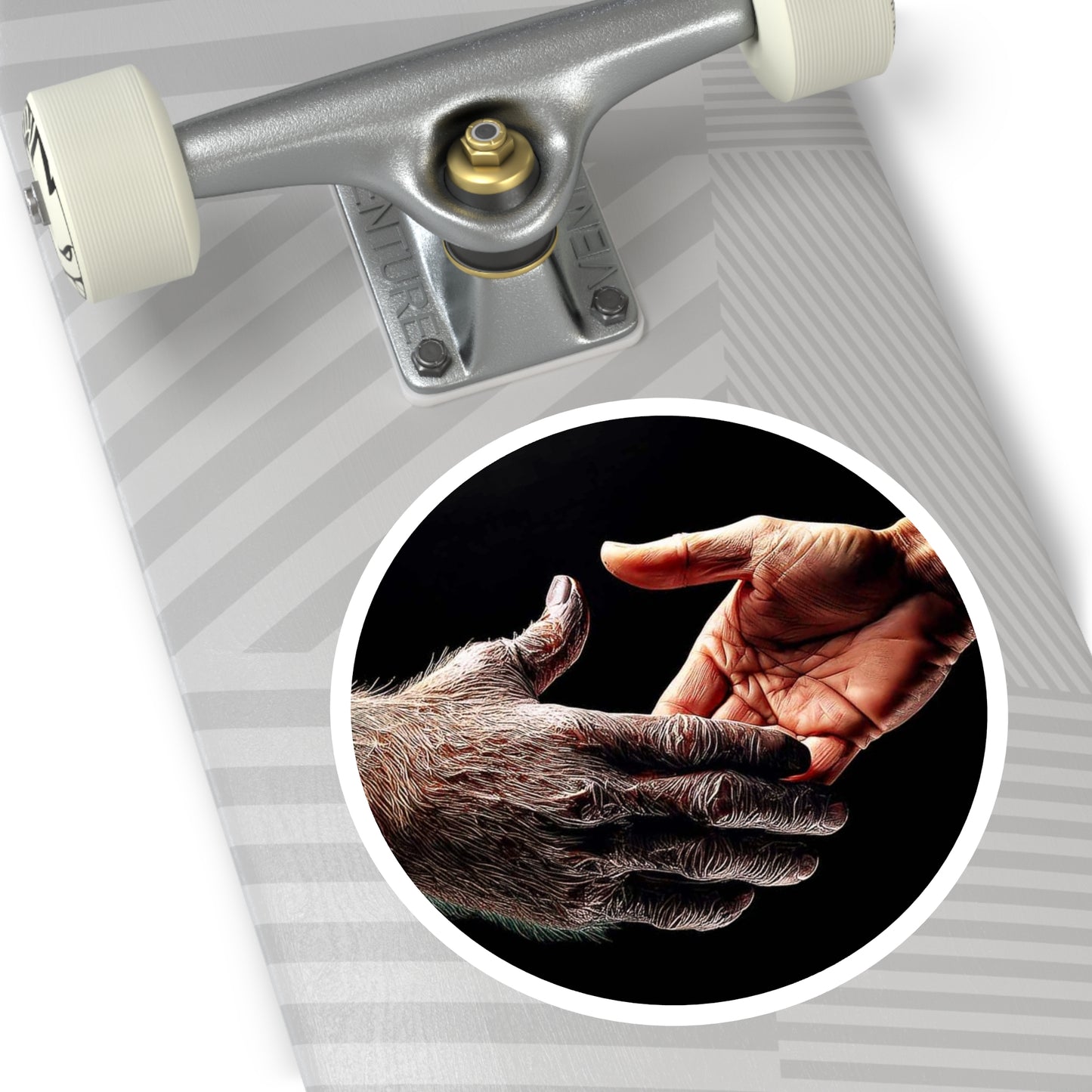 Copy of 'Maybe We Could Be Friends' Unity Round Stickers - Indoor/Outdoor, Handshake Design for Connection and Compassion