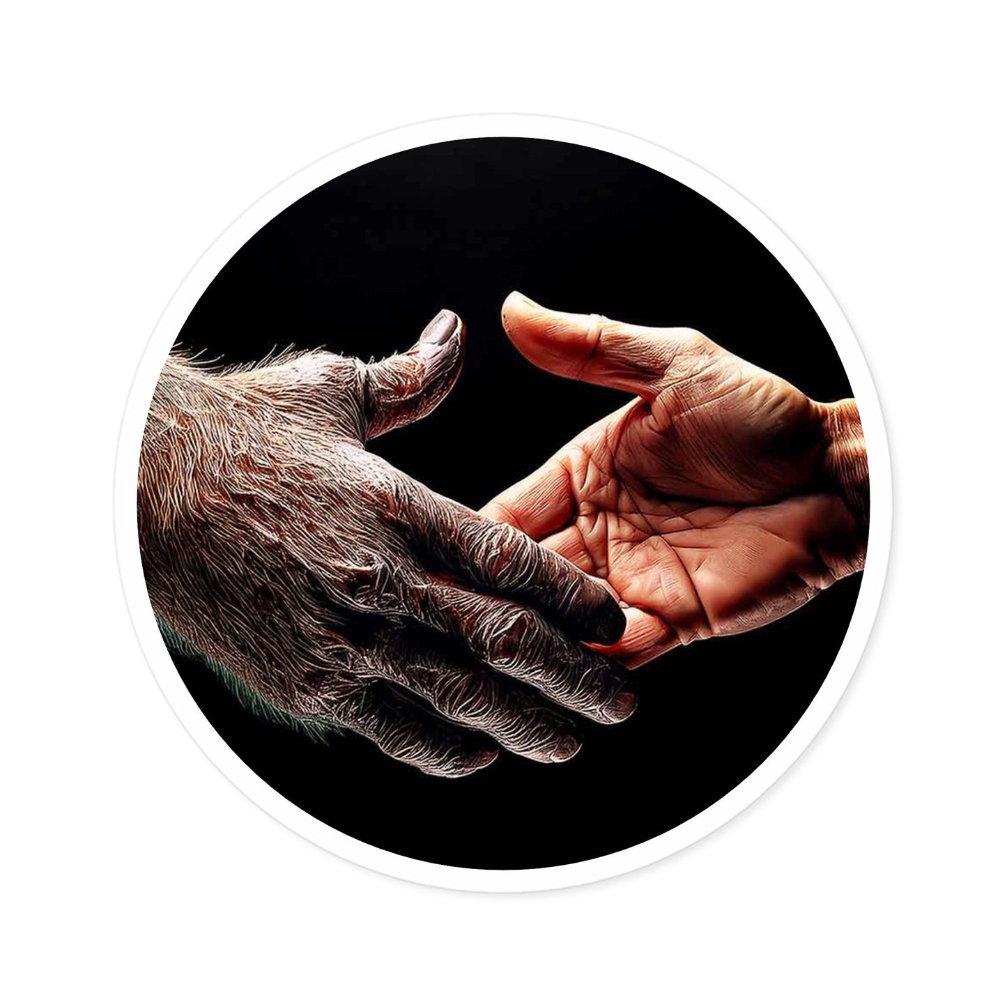 Copy of 'Maybe We Could Be Friends' Unity Round Stickers - Indoor/Outdoor, Handshake Design for Connection and Compassion