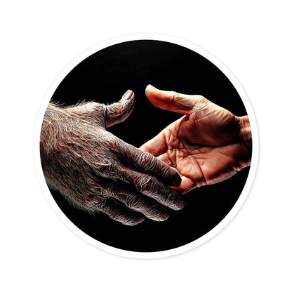Copy of 'Maybe We Could Be Friends' Unity Round Stickers - Indoor/Outdoor, Handshake Design for Connection and Compassion