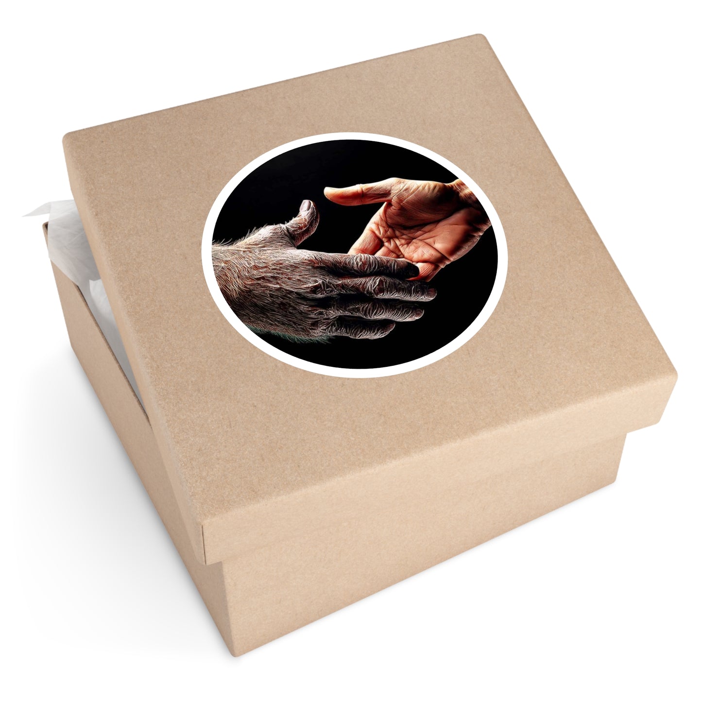 Copy of 'Maybe We Could Be Friends' Unity Round Stickers - Indoor/Outdoor, Handshake Design for Connection and Compassion