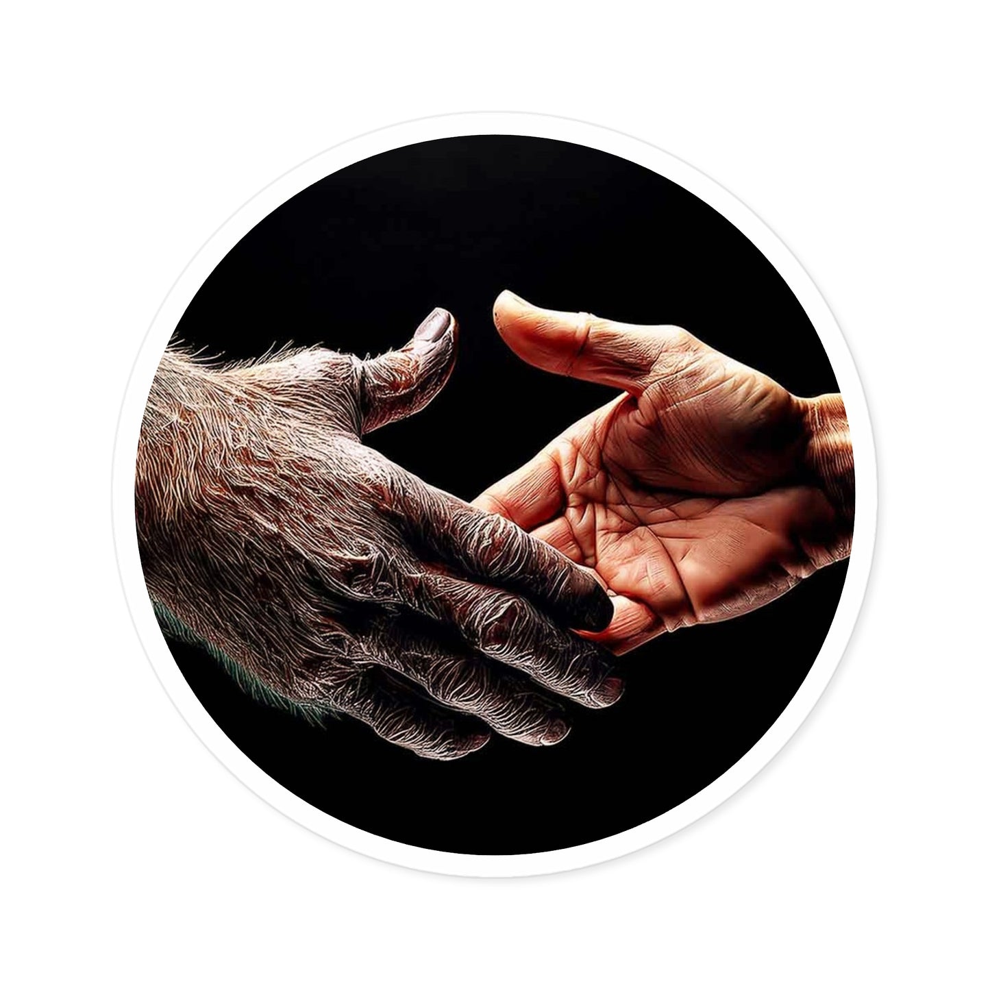 Copy of 'Maybe We Could Be Friends' Unity Round Stickers - Indoor/Outdoor, Handshake Design for Connection and Compassion