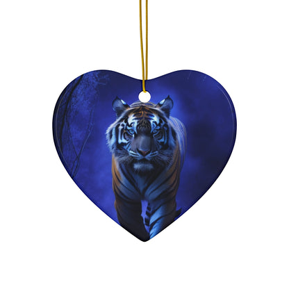 'TIGER ON THE PROWL' by BIGFOOT HABITAT Ceramic Ornament